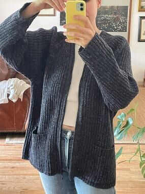 Woolrich 100% Wool Rib Knit Zip Front